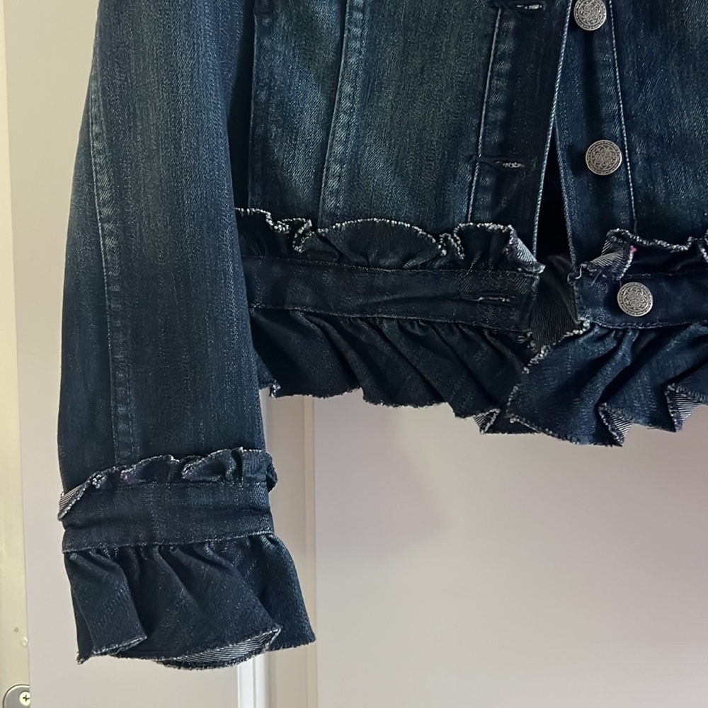 INC Denim Ruffle Jacket - Picture 3 of 5